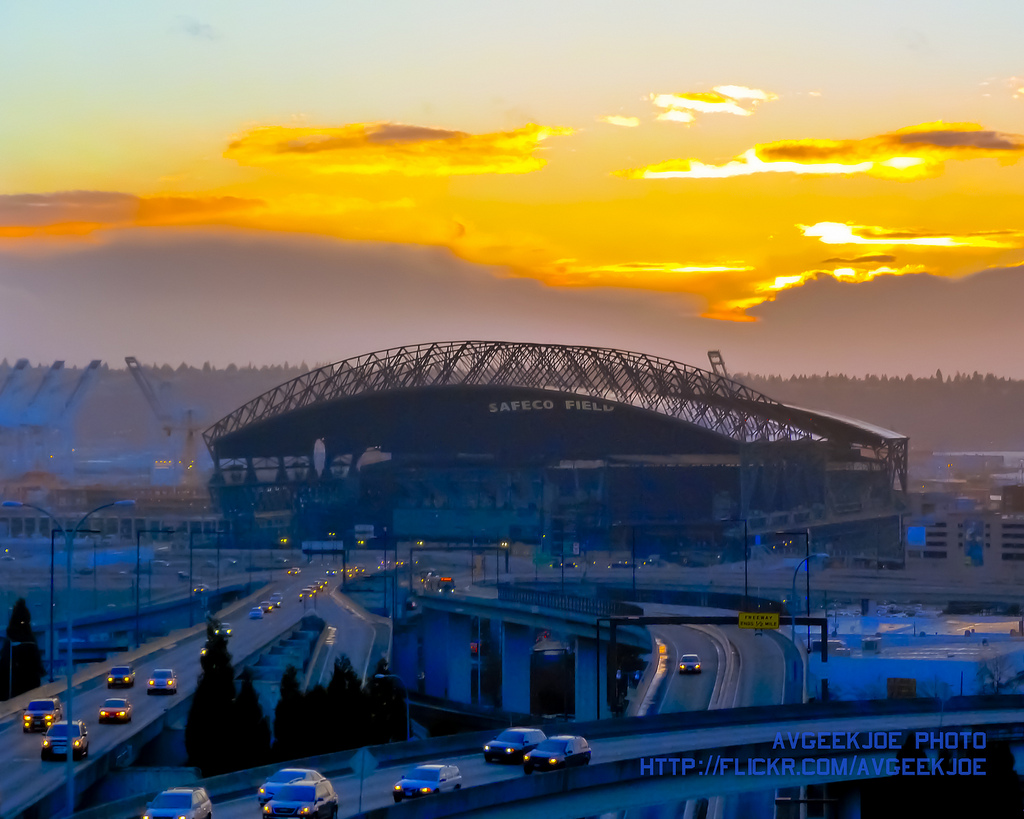 Safeco Field sunset, 2013