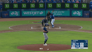 Davis whiffs on a fastball